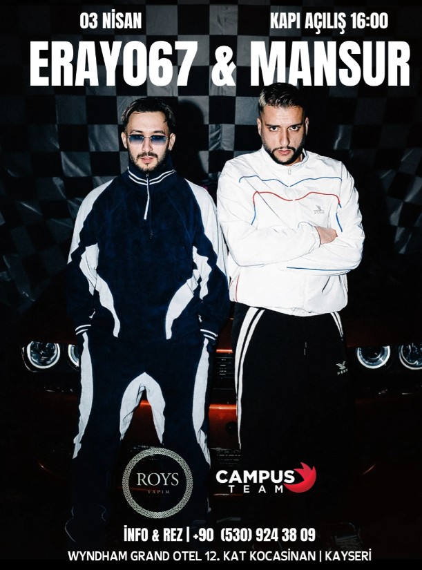 ERAY067 & MANSUR Kayseri’de! | Fransız Type Rap Gecesi – 3 Nisan Etkinlik Görseli